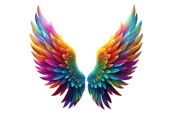 Angel Wings, Color Wing PNG: Vibrant Design Assets for Creatives