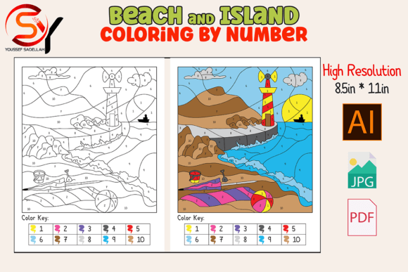 Beach and Island Color by Numbers 11: Creative Fun