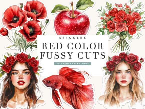 Bold Visual Impact: Mastering Red Color Fussy Cuts Stickers