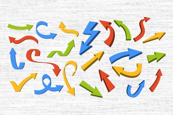 Color Arrow Icons: Curved & Directional for Modern Design