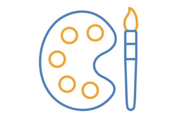 Color Palette Blue & Orange Line Icon: A Designer's Practical Asset