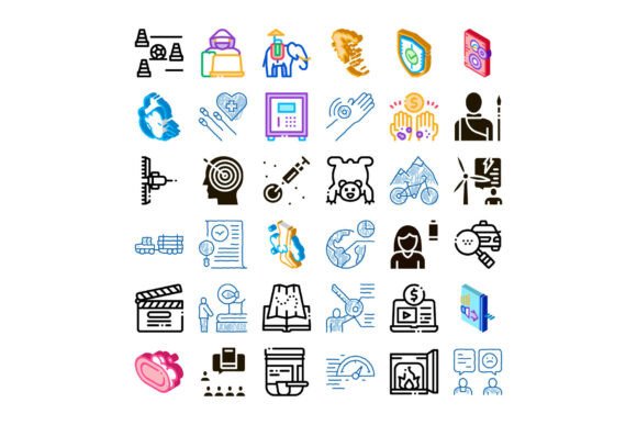 Explore the Diverse Collection of Color Line Icons C