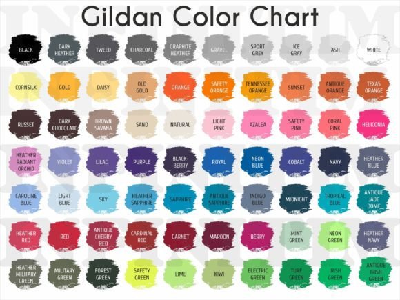 Gildan 18000 Color Chart: Essential Swatches for POD