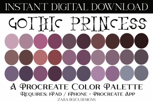 Gothic Princess Procreate Color Palette