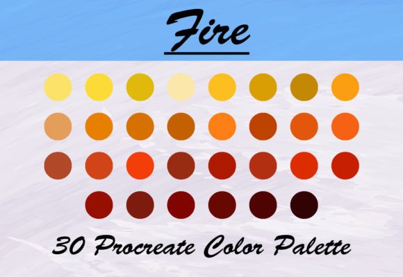 Ignite Your Artwork: The Fire Color Palette Procreate Pack