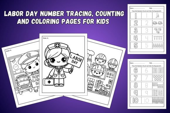 Labor Day Number: Trace, Count and Color for Early Learners