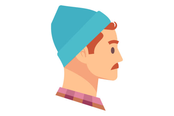 Lumberjack Head Color Portrait: Bold & Authentic Design