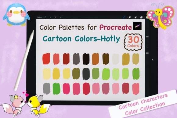 Procreate Color Palettes-Cartoon Hotly: Vibrant Swatches for iPad Artists