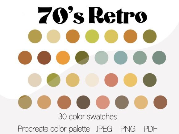 Retro 70's Color Palette: 30 Colors for Groovy Designs