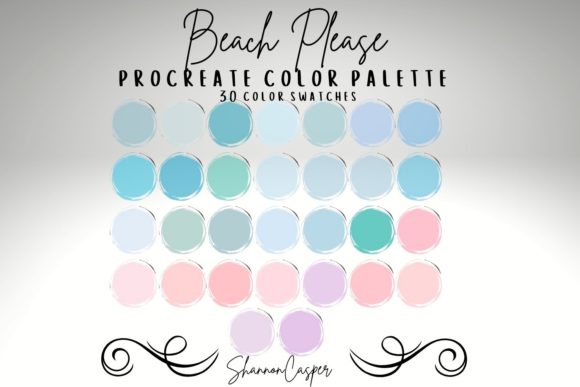 Soft Pastel Beach Color Palette: 30 Swatches for Coastal Calm