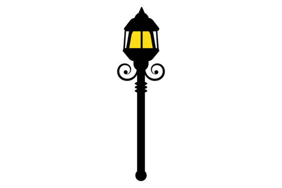 Timeless Glow: The Retro Street Lamp Color Icon