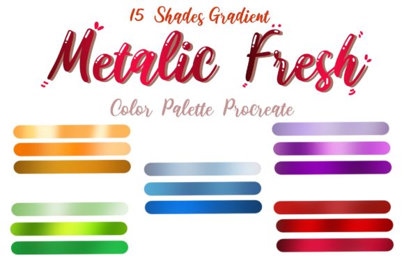 Unlocking Luminous Design with the Metalic Fresh Procreate Color Palette