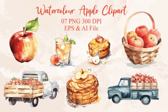 Using Watercolour Apple Clipart in Modern Design